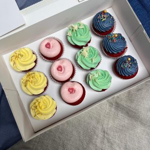 12 Mini cupcakes color