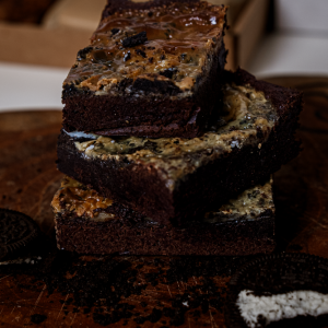 oreo karamel brownies